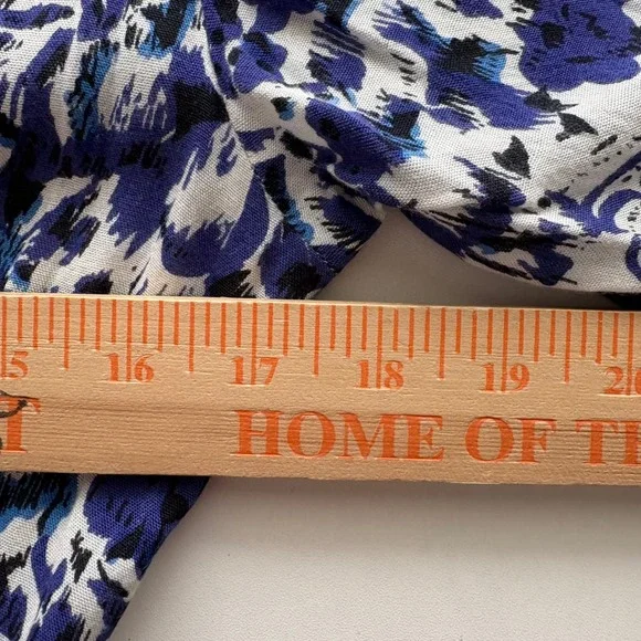 Raga Womens Blue White Floral Ikat Viscose Wrap Maxi Dress Size M 3/4 Sleeve - Picture 8 of 9